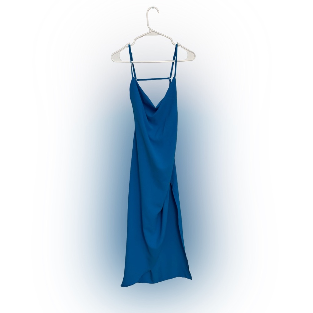 Forever 21 Blue Formal Dress w/ Slit and open back